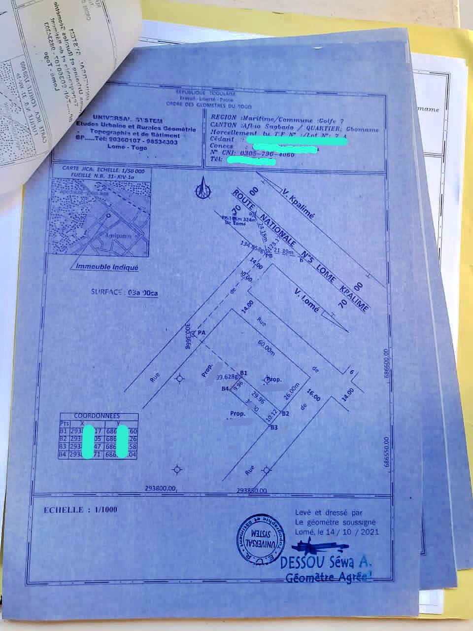 Demi lot 300 m² en vente à Adidogomé Atigangomé – 16 millions FCFA