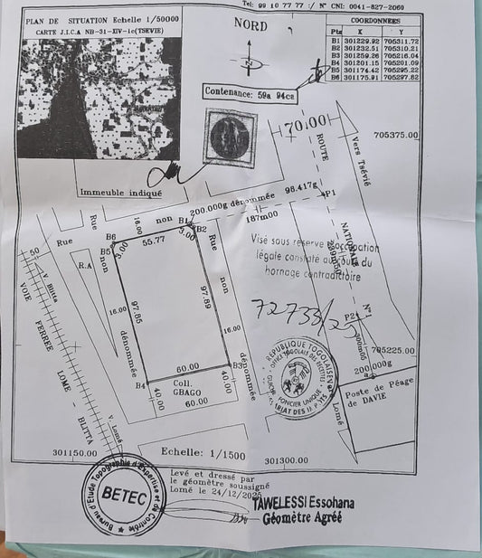 10 lots collé en vente à Davié péage proche du goudron accès direct – 15 millions FCFA le lot