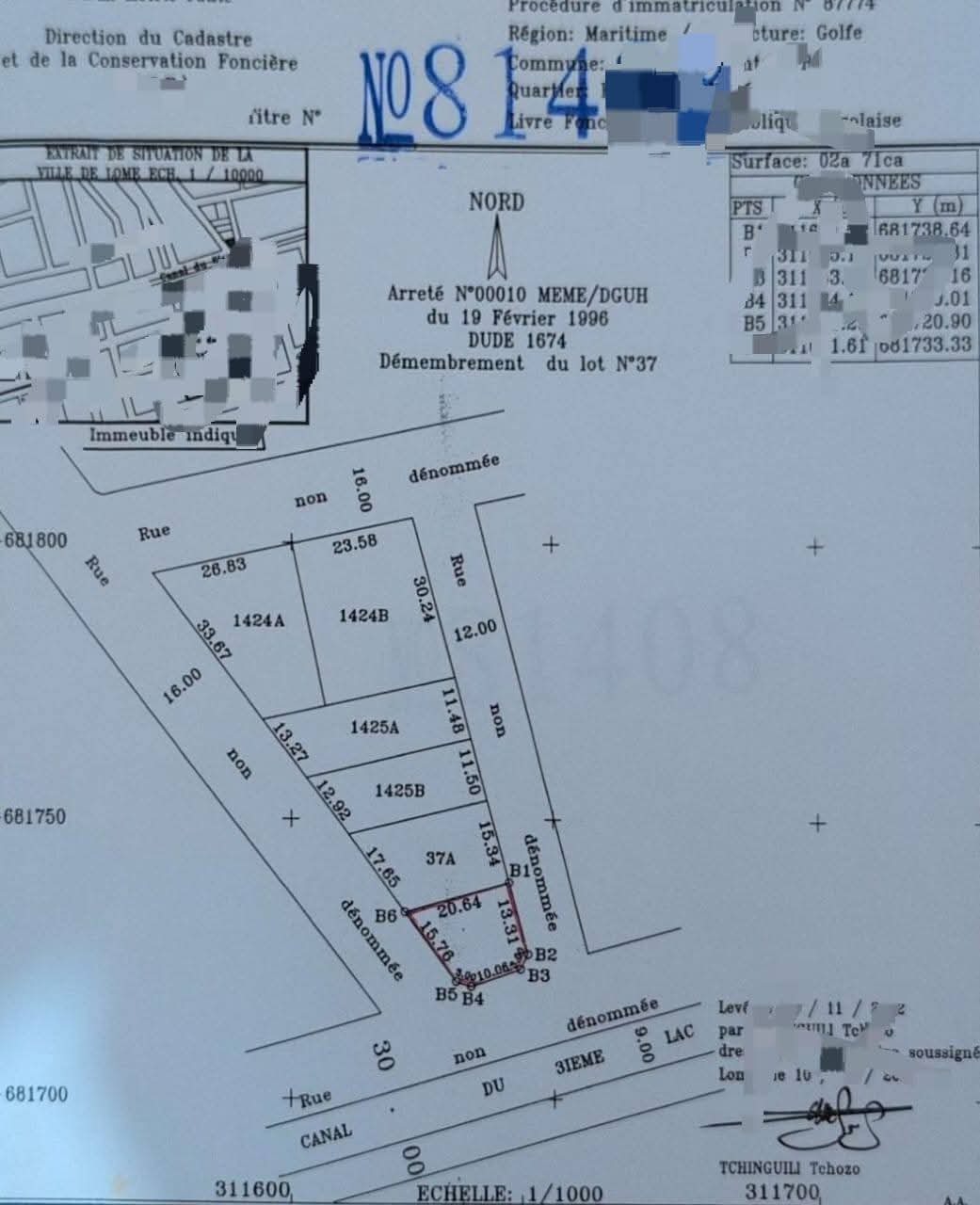 Terrain d'un demi-lot carré en vente à Kagnikopé Lomé Port – 25 000 000 FCFA