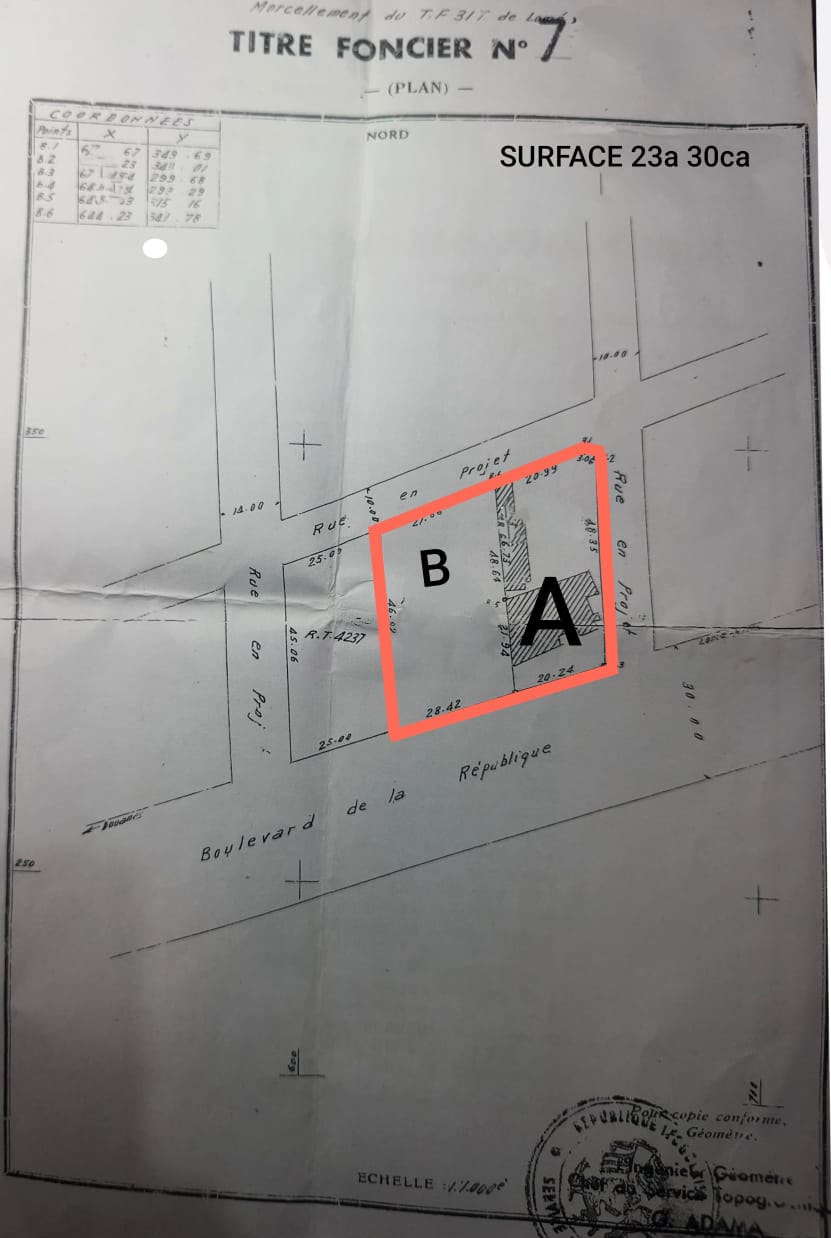 Terrain en vente en bordure du boulevard du Mono à Kodjoviakopé – 800 millions FCFA