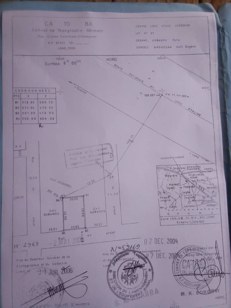 Terrain d'un demi lot en vente à Attilamonou – 17 millions FCFA