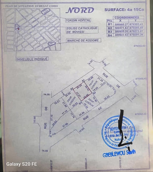 Terrain de 1200 m² en vente à Tokoin Protestant – 50 millions FCFA