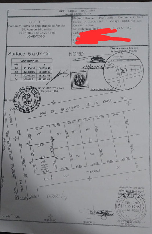 Terrain 1 lot cloturé à vendre à Adewui à 20m du goudron – 65 millions FCFA