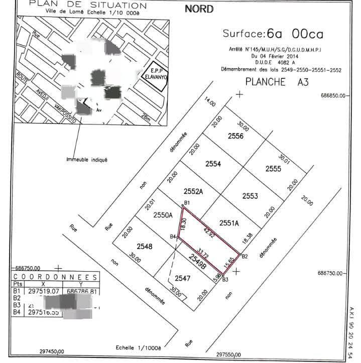Terrain clôturé de 600 m² en vente à Avedji – 35 000 000 FCFA