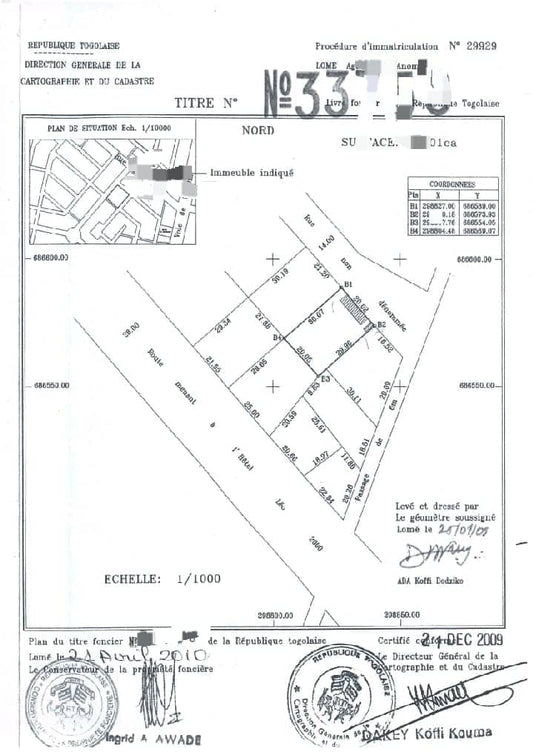Terrain de 600 m² en vente à Avédji, proche du goudron – 75 millions FCFA