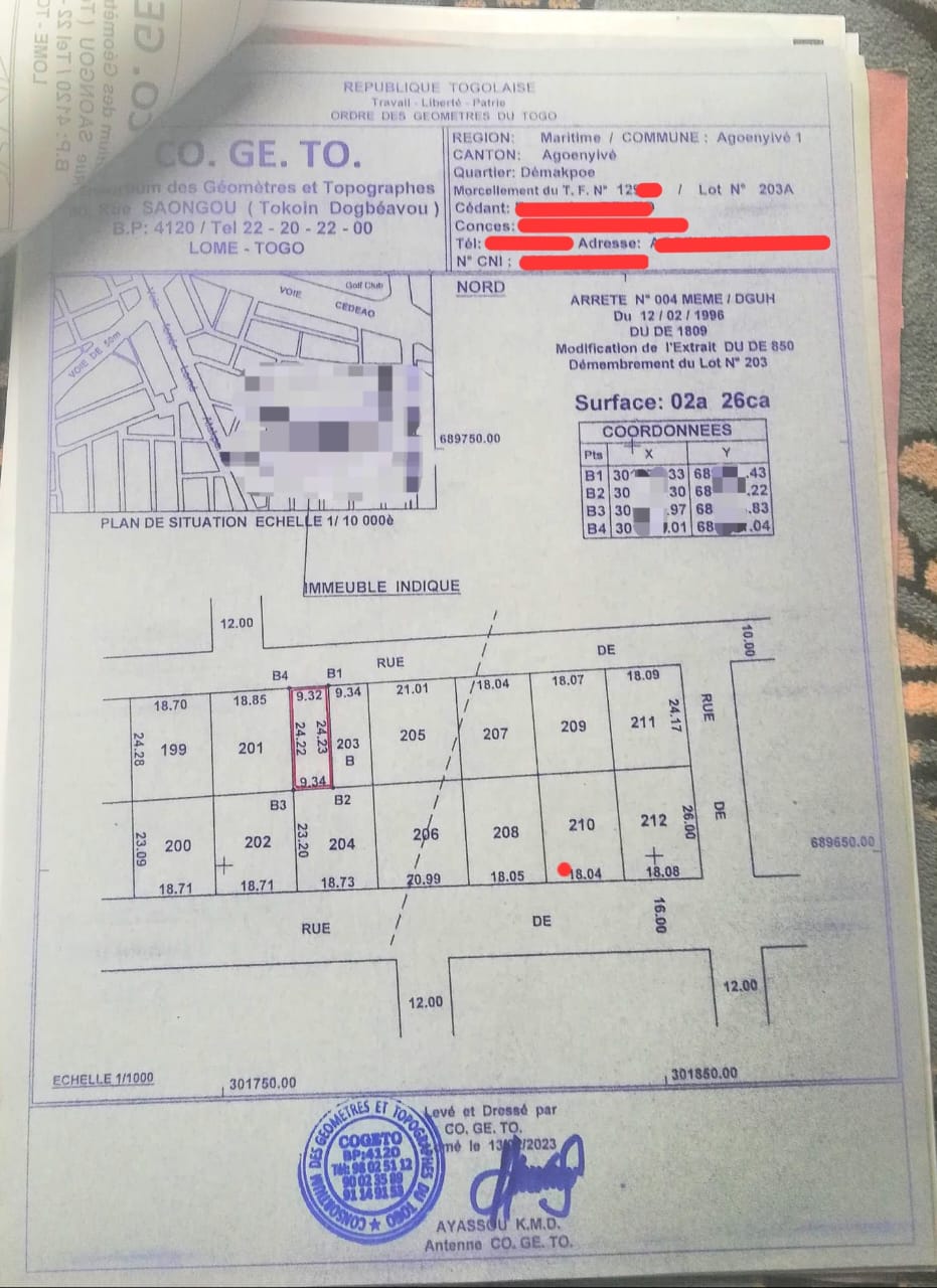 Maison sur demi-lot de 228 m² en vente à 200m du goudron à Agoè Fil'O Parc – 26 millions FCFA