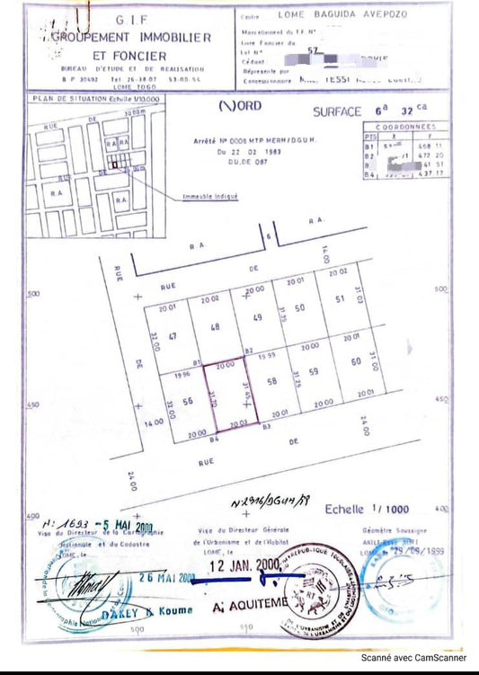 Terrain d'un lot de 600 m² avec 3 pièces à raser en vente à Avepozo La Craie – 40 millions FCFA