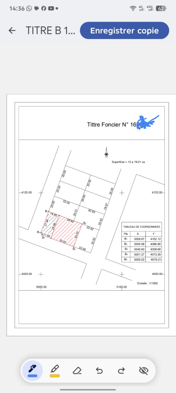 Terrain en vente en bordure de goudron à Djidjolé – 105 millions FCFA