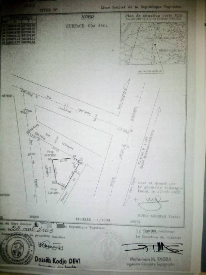 Terrain 1 lot en vente à Zanguera-Woungomé – 16 millions FCFA