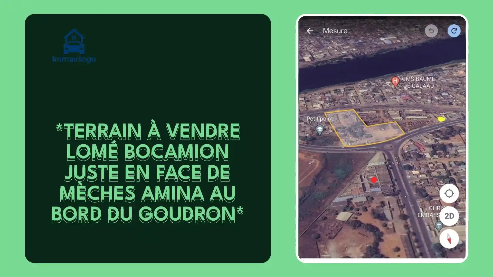 *TERRAIN &Agrave; VENDRE LOM&Eacute; BOCAMION JUSTE EN FACE DE M&Egrave;CHES AMINA AU BORD DU GOUDRON* by@Outfy