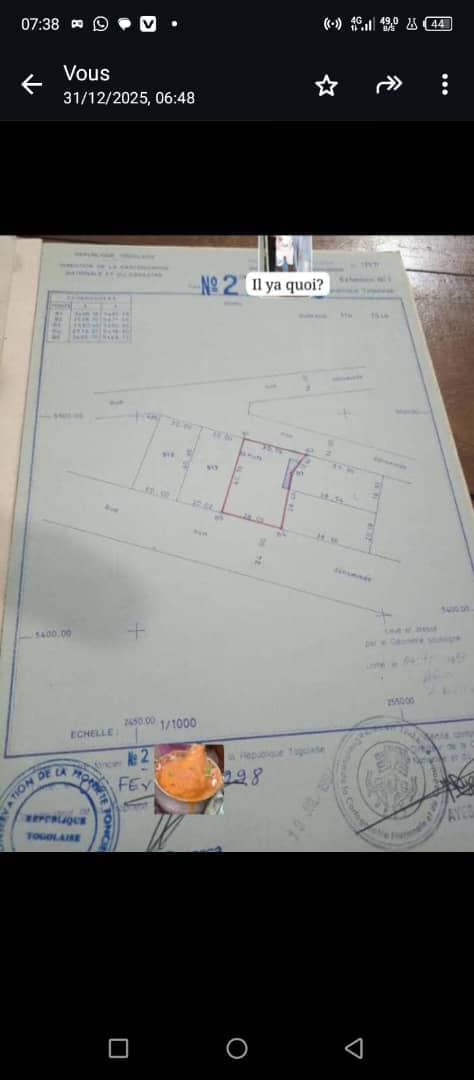 Demi-lot de 300 m² en vente à Adidogomé, proche du goudron – 30 millions FCFA