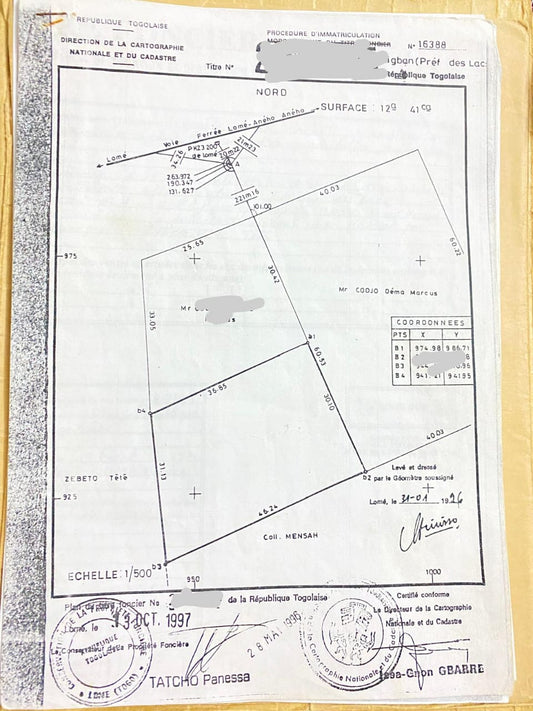 Terrain de 2 lots en vente en angle de rue à Kpogan – 30 millions FCFA le lot