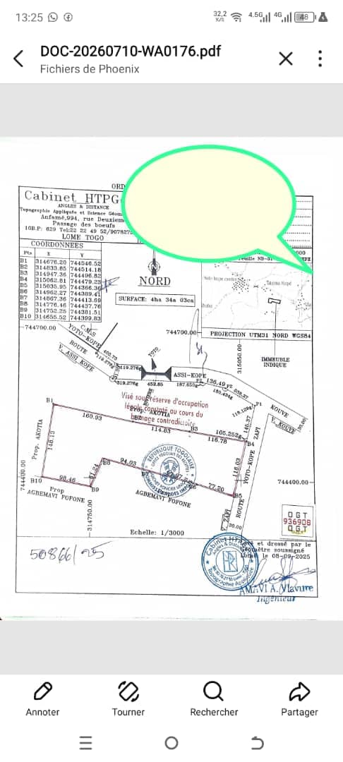 Terrain de 12000 m² en vente à Yotocopé – 1 200 000 FCFA