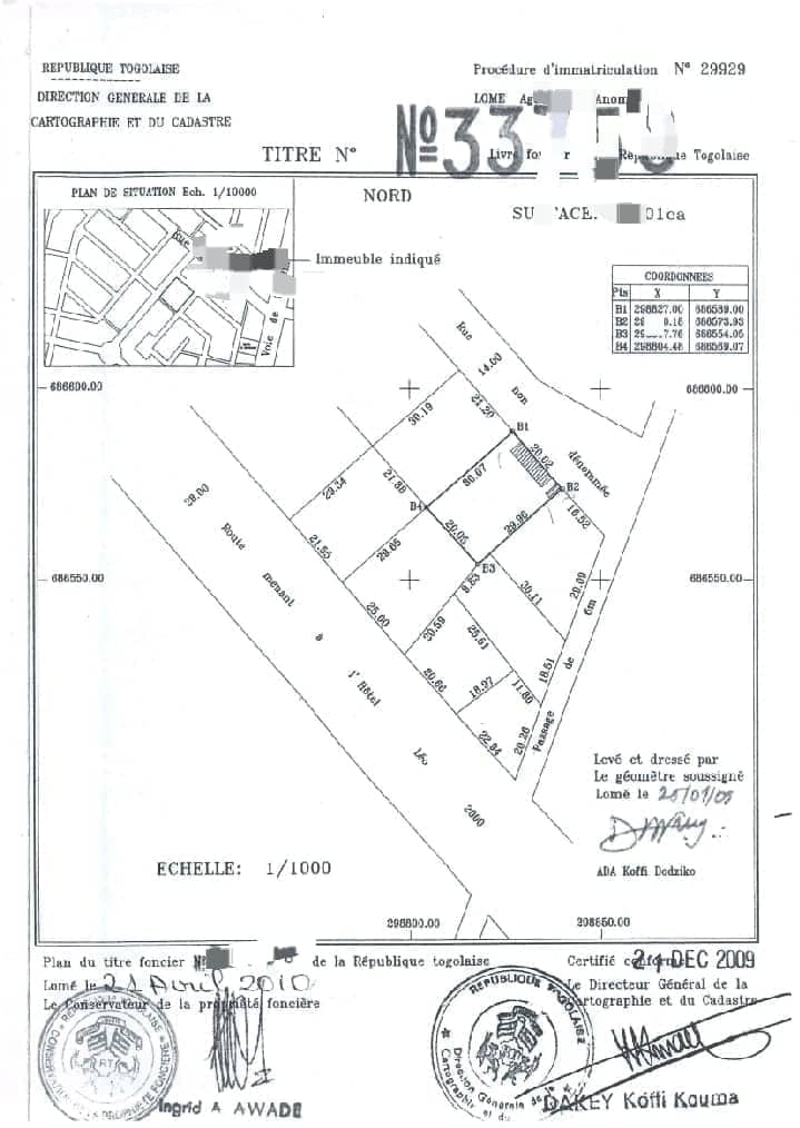Terrain de 600 m² (1 lot) à vendre à Agoè Anome, proche du goudron – 75 millions FCFA