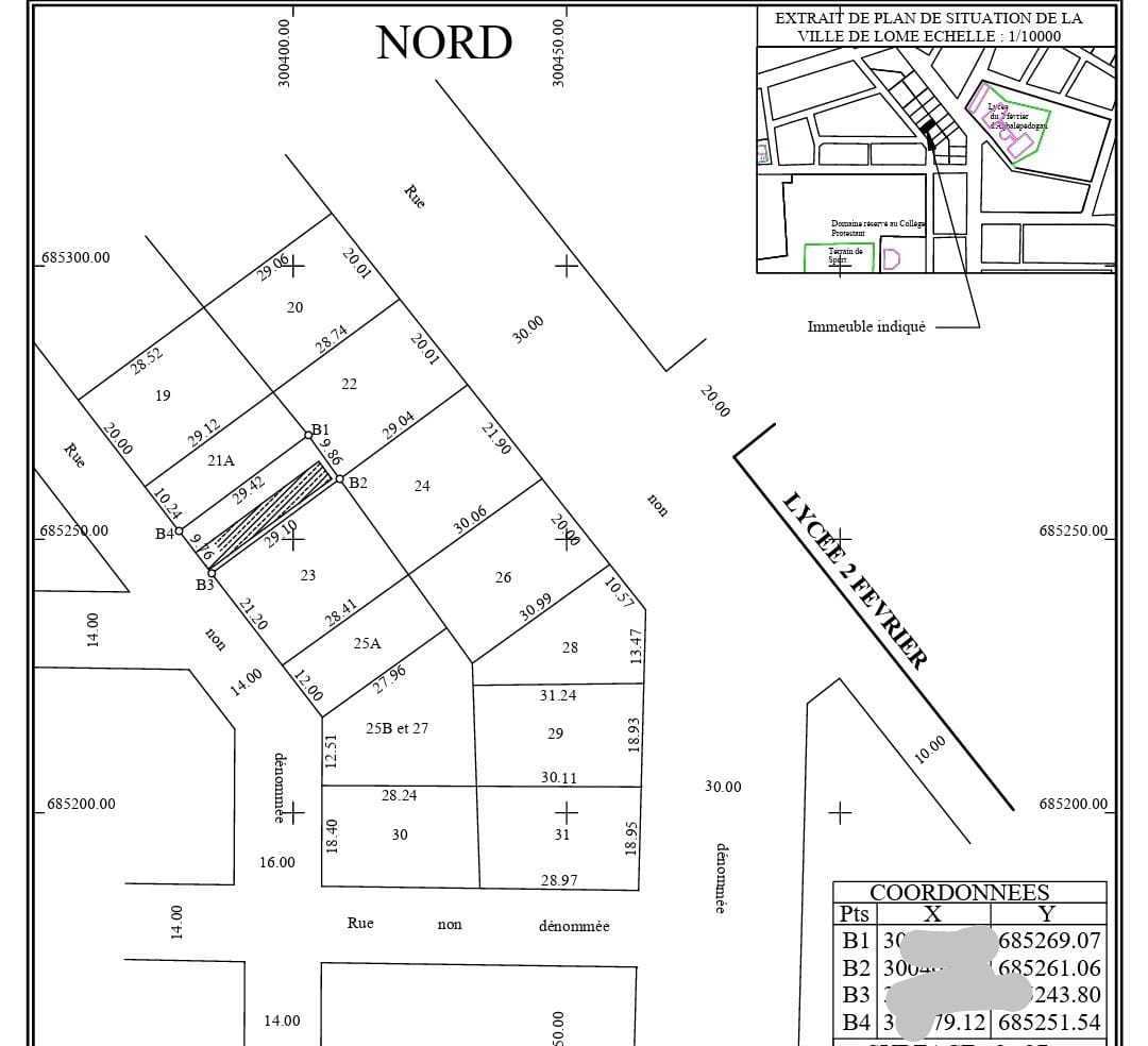 Terrain en vente à Agbalépédo – 30 millions FCFA