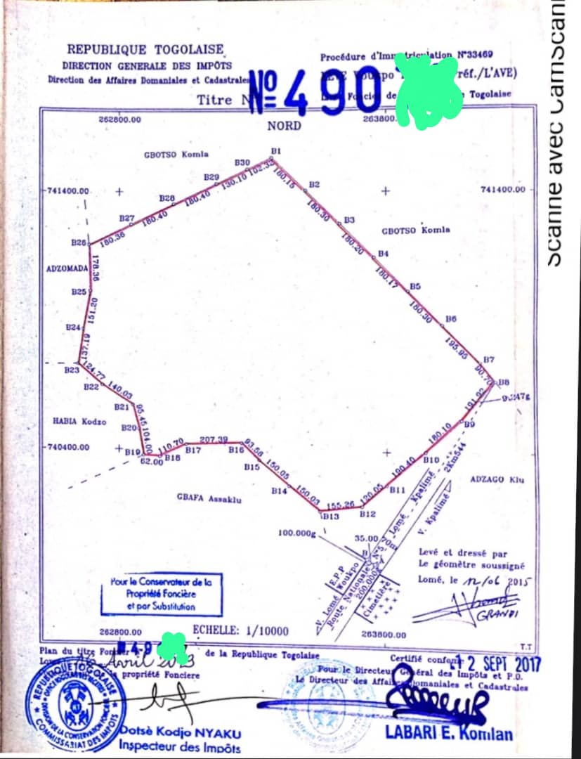 Terrain de 60 hectares en vente à Amouzoukopé – 3,5 millions FCFA par hectare