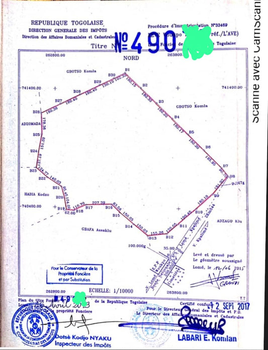 Terrain de 60 hectares en vente à Amouzoukopé – 3,5 millions FCFA par hectare