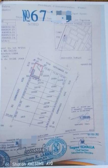 ¼ de lot (terrain) en vente à Agoè Démakpoè – 11,5 millions FCFA