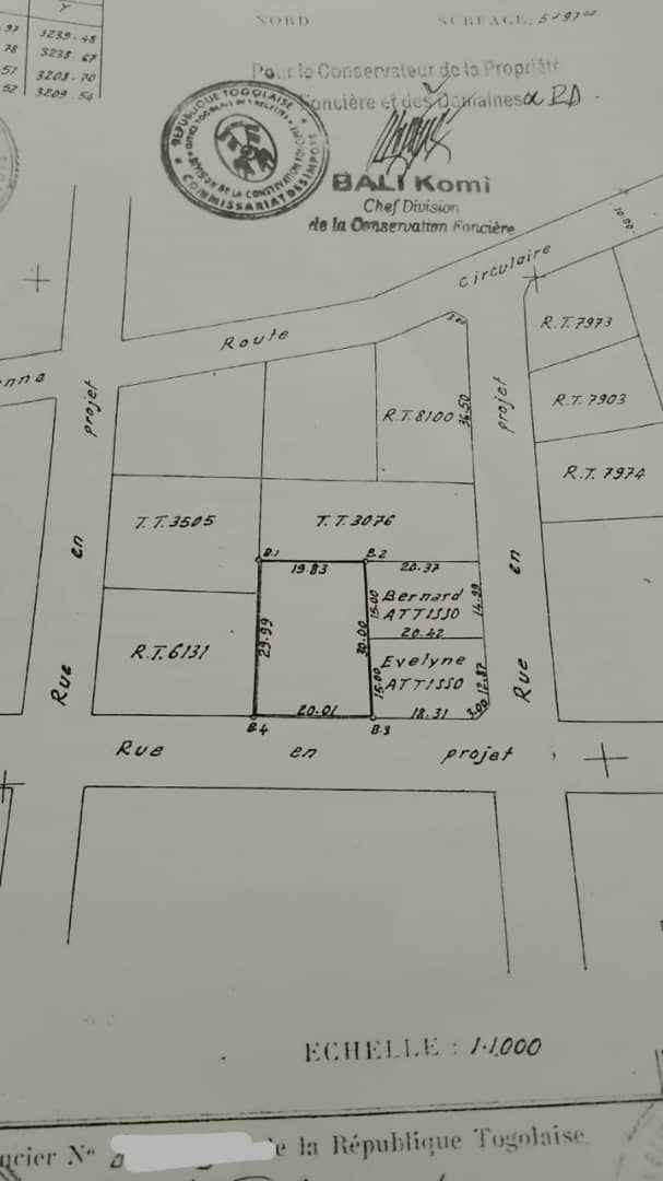 Terrain de 597 m² clôturé avec anciennes constructions en vente à Tokoin Sébévito – 100 millions FCFA