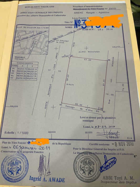 Terrain de 8 lots en vente en bordure de goudron à Kpogan-Agbavi côté plage