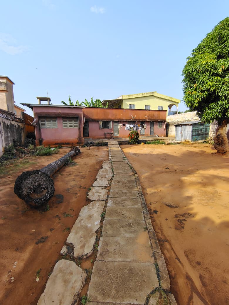 1 lot avec ancienne maison de 4 pièces à raser en vente à 200 m du goudron à Tokoin Hôpital – 80 000 000 FCFA