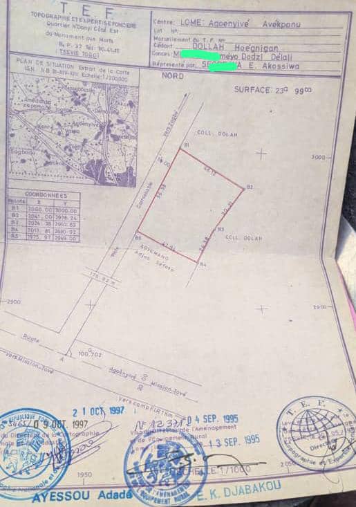 Terrain de 2400 m² en vente à Agoè Légbassito – 40 millions FCFA