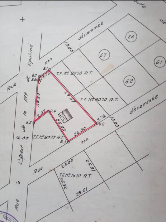 Terrain de 2 lots en vente à Casablanca, Lomé – 150 millions FCFA