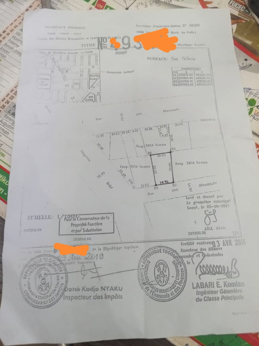 Terrain de 1 lot (600 m²) en vente à Adidogomé Kohé – 27 millions FCFA