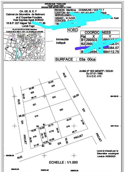 Terrain d'un demi lot en vente à Djidjolé – 45 millions FCFA