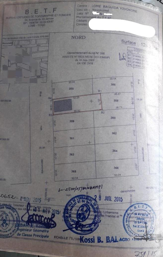 Terrain de 2 lots en vente à Baguida Monument - 70 millions FCFA
