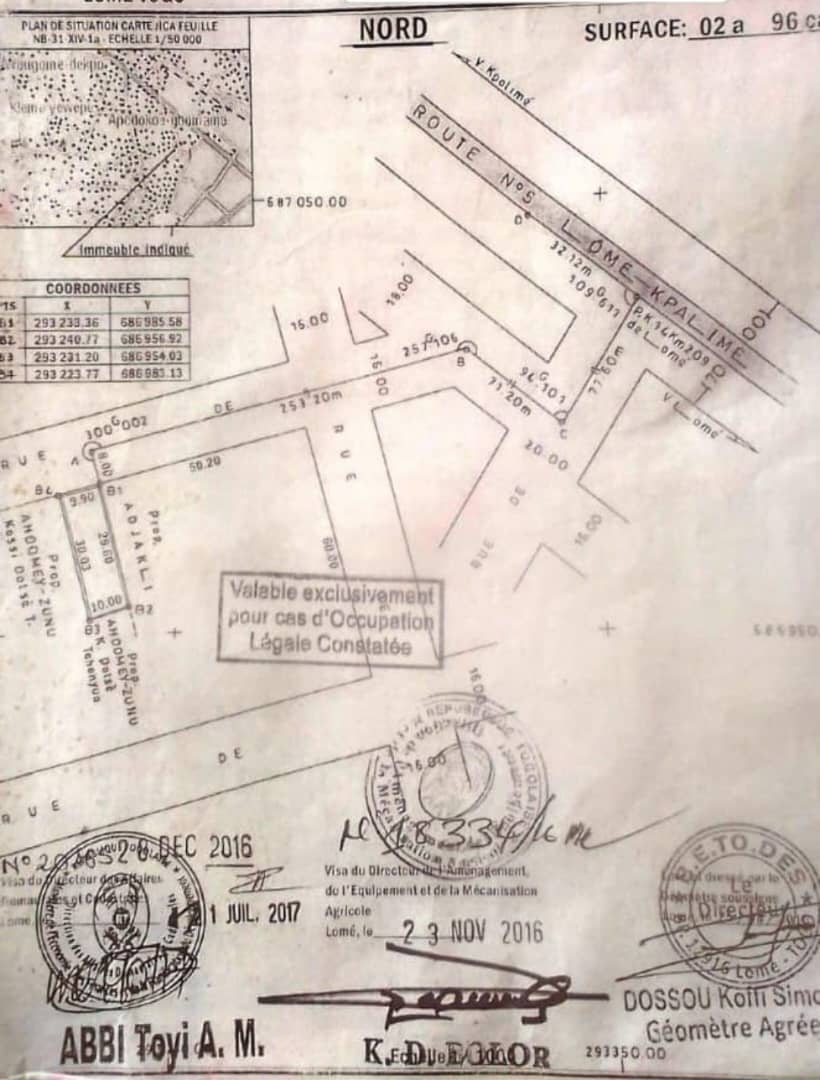Demi lot (296 m²) terrain en vente à Adidogomé Atigangomé – 13 millions FCFA