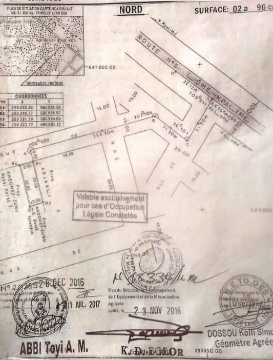 Demi lot (296 m²) terrain en vente à Adidogomé Atigangomé – 13 millions FCFA