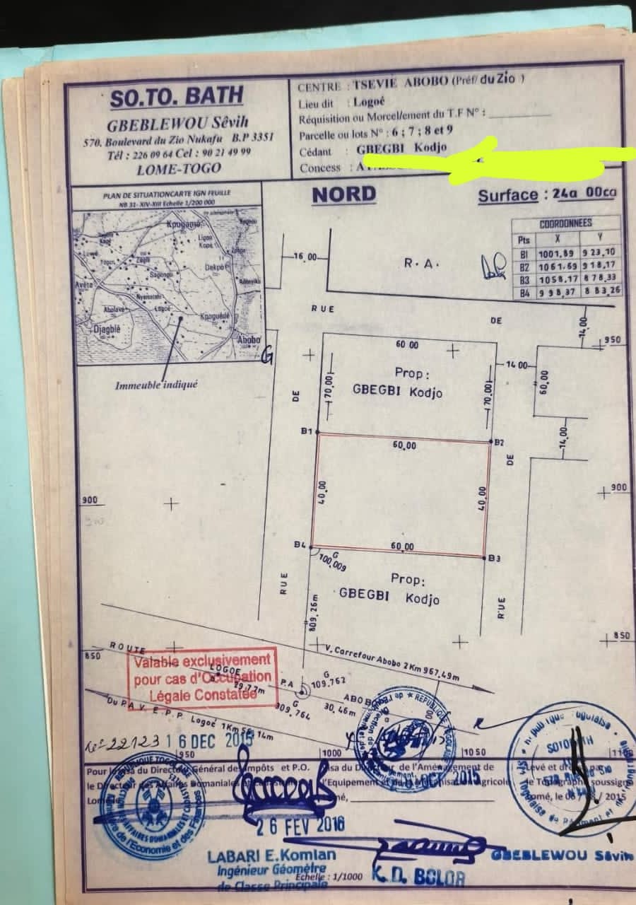 2 lots collés très bien positionnés à Abobo – 5 000 000 FCFA le lot