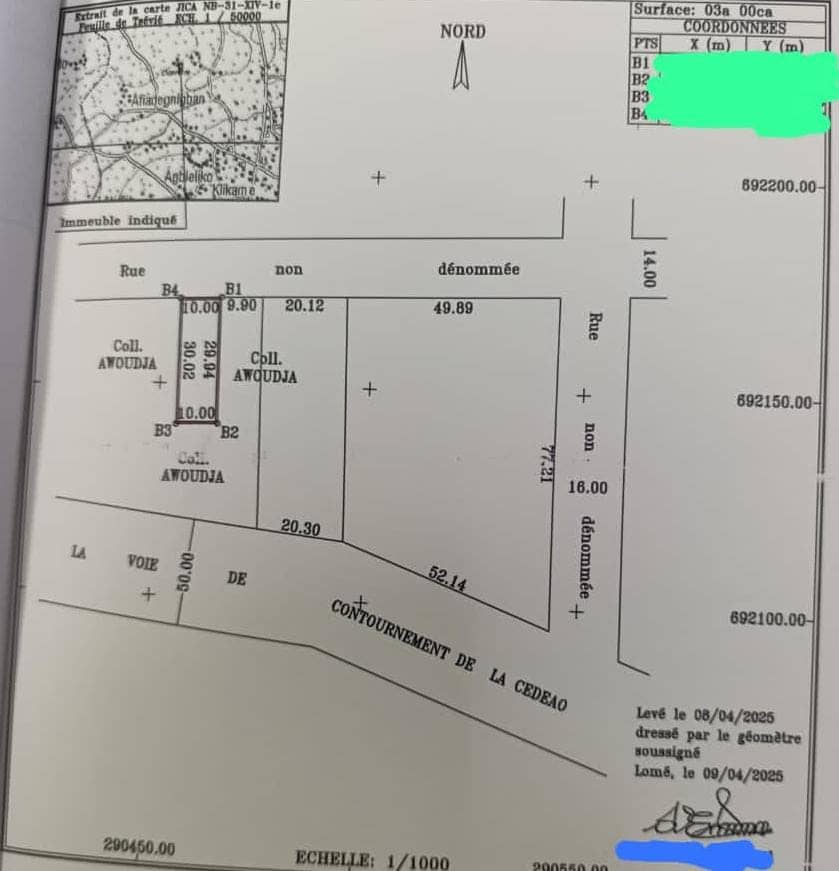 Terrain demi lot en vente à Dangbéssito – 15 millions FCFA