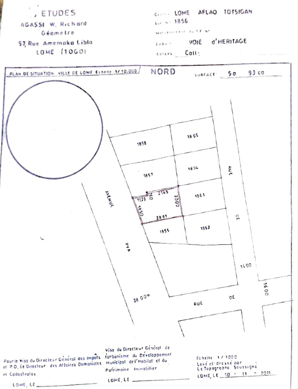 Terrain 1 lot en vente en bordure de goudron à Totsi – 110 millions FCFA
