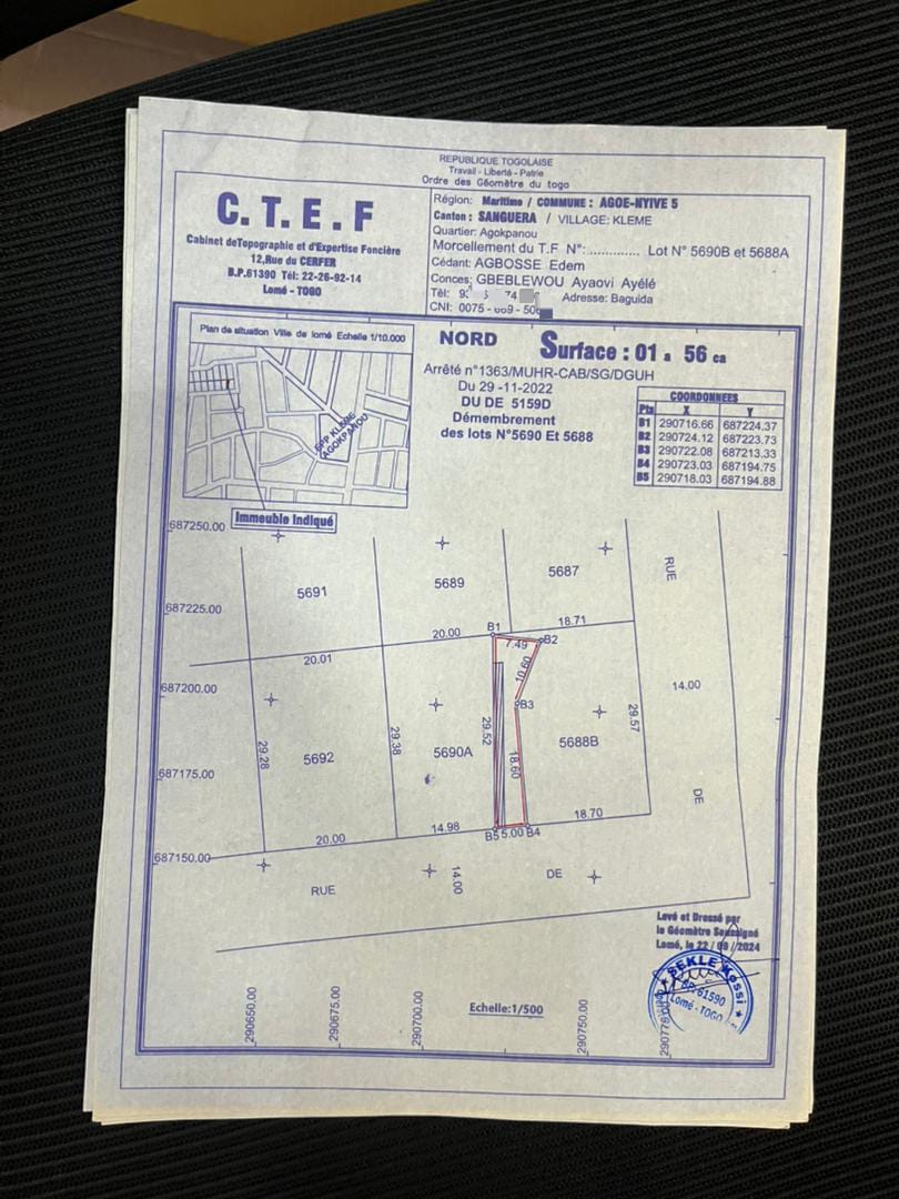 Maison 3 pièces en vente à Lomé Segbe Kleme – 6 millions FCFA