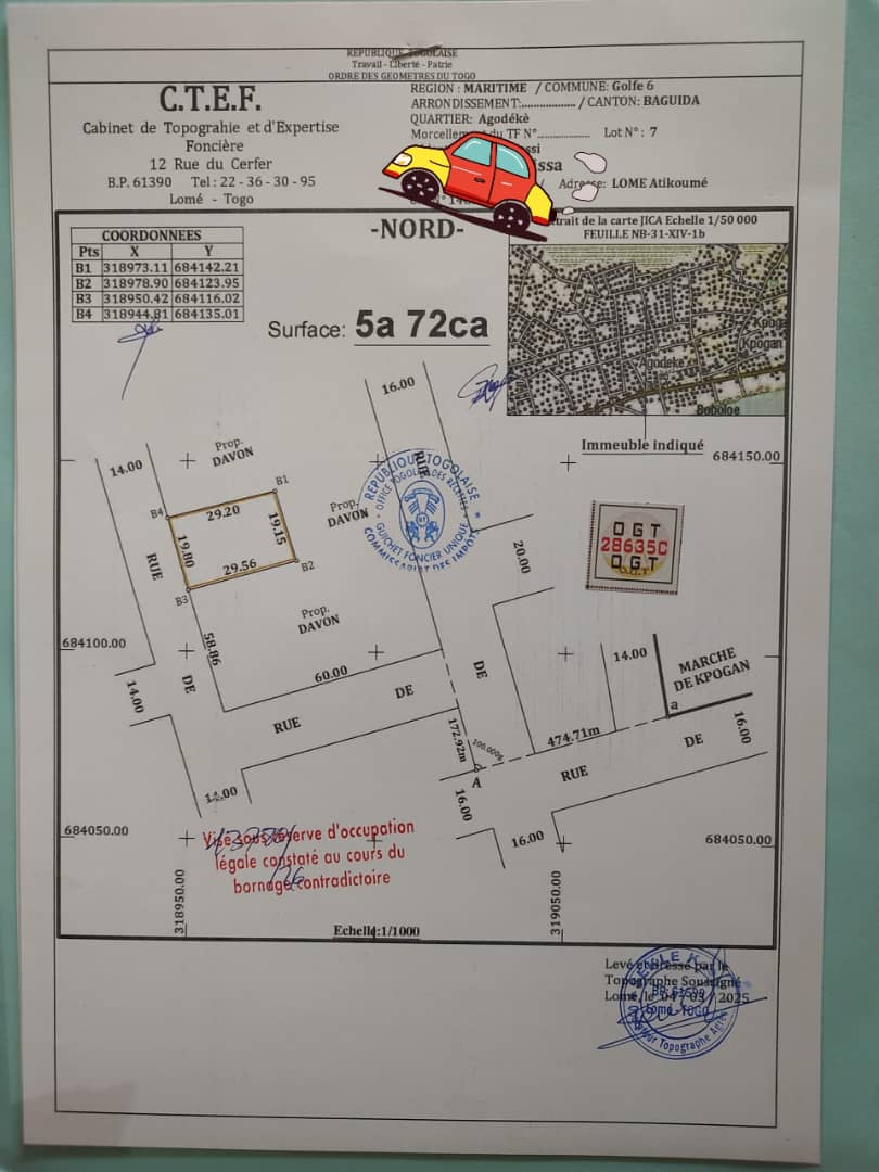 Terrain 1 lot en vente à Avepozo – 27 000 000 FCFA
