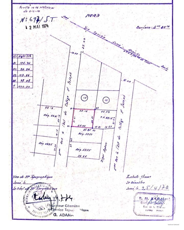 Terrain d'un lot à Tokoin Nukafu, proche du goudron, avec titre foncier personnel – 70 000 000 FCFA