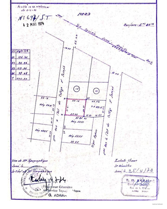 Terrain d'un lot à Tokoin Nukafu, proche du goudron, avec titre foncier personnel – 70 000 000 FCFA