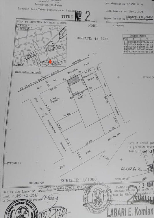 Immeuble en vente à Assigamé au Grand Marché de Lomé – 1 milliard FCFA