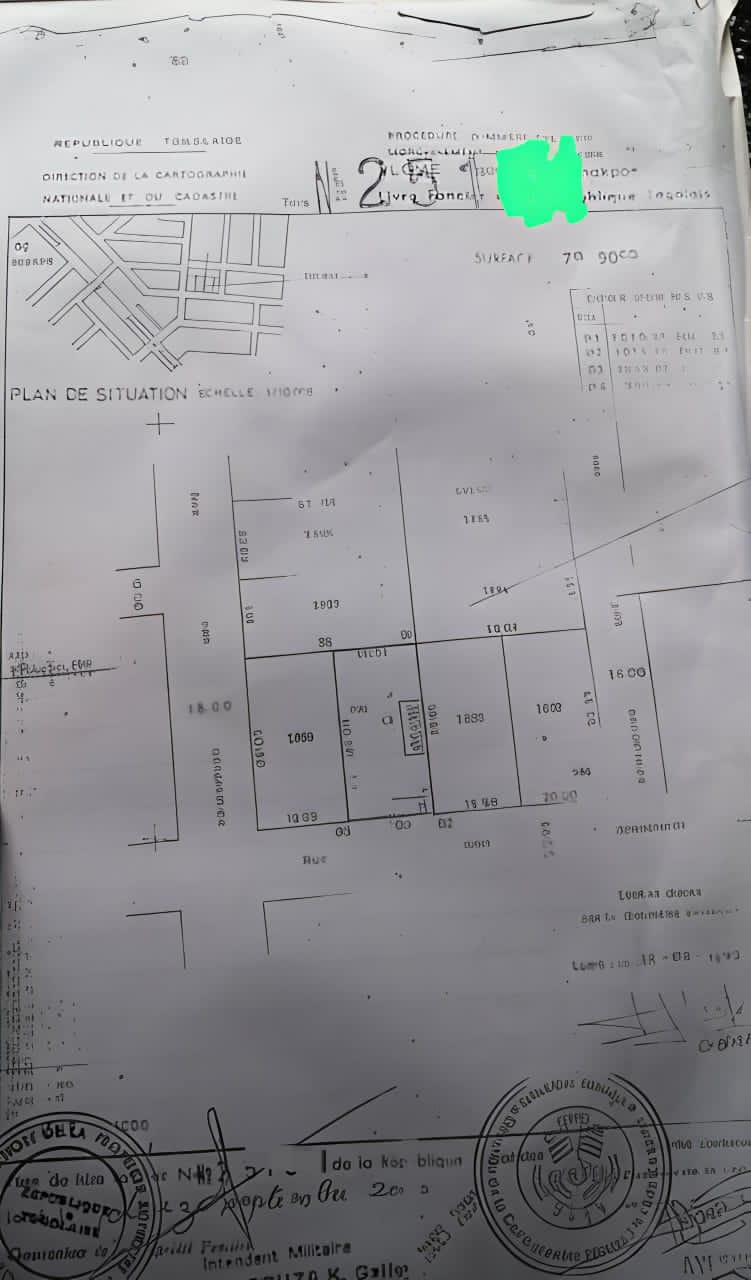 Terrain en vente à Agoè Assiyéyé – 50 millions FCFA