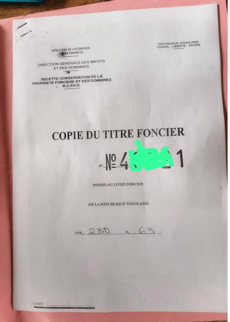 Terrain de 399 m² en vente à Zanguera – 16 millions FCFA